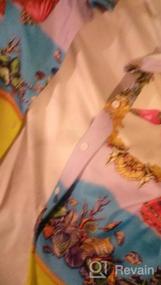 img 6 attached to Женская сексуальная блузка с цветочным принтом - длинный рукав, футболка на пуговицах, V-образный вырез и свободный топ.