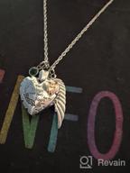 img 1 attached to Heart-Shaped Cremation Necklace With Birthstones - Memorial Jewelry For Ashes With Inscription: 'Your Wings Were Ready, But My Heart Was Not' review by Mark Perry
