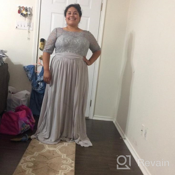 img 1 attached to Women Plus Size Chiffon Evening Dresses Long Prom Bridesmaid Gown review by Shane Palma