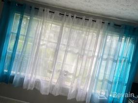 img 8 attached to DWCN Burgundy Ombre Sheer Curtains - Semi Voile Gradient Grommet Верхние оконные шторы для спальни и гостиной, набор из 2, 52 X 84 дюймов в длину, материал из искусственного льна