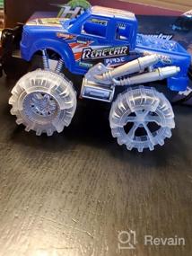 img 6 attached to Flashy LED Tire Monster Truck Toys - набор из 2 предметов, идеальный подарок на день рождения для мальчиков и девочек в возрасте от 3 лет и старше, транспортные средства Friction And Push N Go, идеально подходящие для детских вечеринок и развлечений