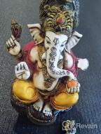 img 1 attached to Marble Powder Lord Ganesh Ganpati Elephant Hindu God Statue: The Blessing, Colored & Enhanced With Gold, Handcrafted In India By Lightahead review by Patrick Hamman