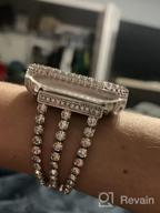 img 1 attached to Rose Gold Bling Diamond Rhinestone Metal Link Bracelet Compatible With Apple Watch Band 38Mm 40Mm 41Mm - Series 8 7 6 5 4 3 2 1 SE Women'S Replacement review by Mike Fedd