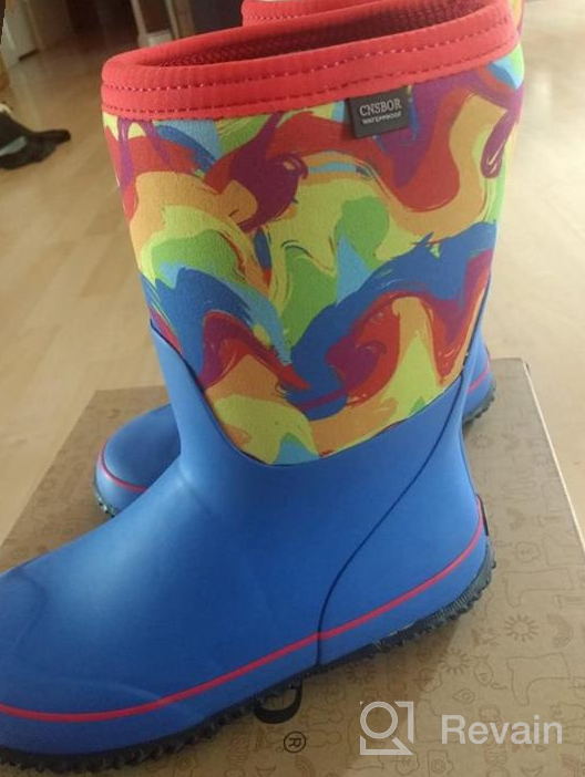 img 1 attached to 👞 CNSBOR Boys' Waterproof Insulated Neoprene Rainboot Shoes and Boots review by Marcus Consumers