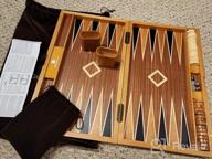 картинка 1 прикреплена к отзыву Woodronic Деревянный Набор для нард: Классическая складная настольная игра с умными стратегиями и тактиками в орехово-махагоневом чехле. от Chase Shetler