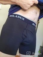 img 1 attached to 🩲 Premium Comfort: Molasus Cotton Boxer Briefs - Open Fly, Tagless Underwear for Men review by Bryan Moon