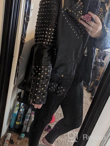 img 1 attached to LP-FACON Men'S Brando Motorcycle Biker Leather Jacket With Punk Spike Studs review by Ricky Mayo