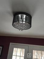 img 1 attached to Saint Mossi Modern K9 Crystal Raindrop Chandelier Lighting Flush Mount LED Ceiling Light Fixture Pendant Lamp For Dining Room Bathroom Bedroom Livingroom 6 E12 Bulbs Required H12" X D16 review by Adam Madden