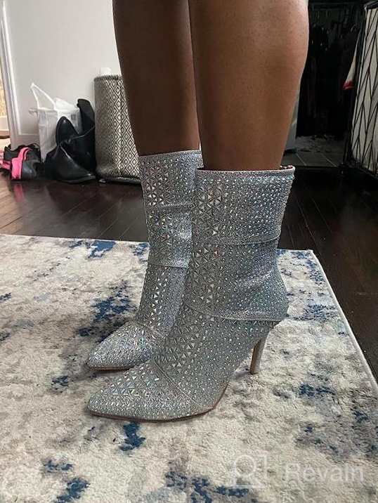 img 1 attached to Shine & Step Out In Style With Aquapillar Women'S Rhinestone Studded Stiletto Bootie! review by Adam Bonde