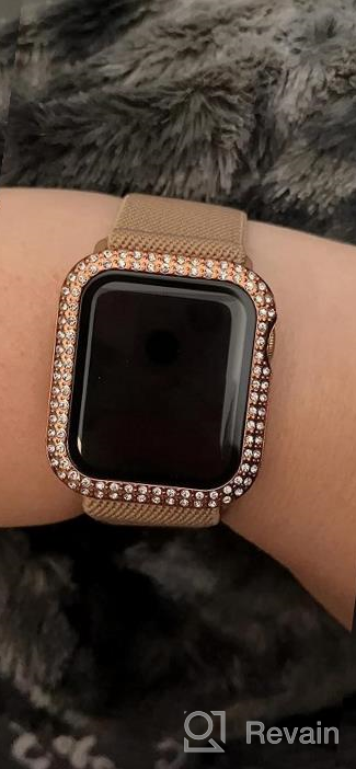 img 1 attached to Sparkling Apple Watch Screen Protector Case With Tempered Glass And Full Coverage For Women - Compatible With Apple Watch 40Mm SE, Series 6, 5, 4 - Diamond-Style Protective Cover And Accessory review by Rebecca Guerra