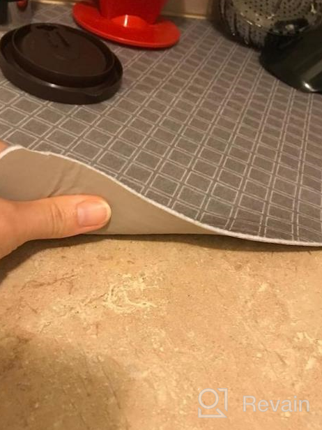 img 1 attached to Efficient And Spacious Drymate XL Dish Drying Mat: Waterproof, Slip-Resistant, And Trimmable - Perfect For Your Kitchen Counter (Surf Green 3) review by Reginald Holman