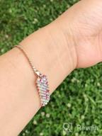 img 1 attached to 💎 Lee Island Multicolor Austrian Crystal Adjustable Fashion Bar Bangle Bracelet - Perfect Gift for Women and Girls review by Heather Genevish