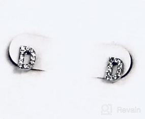 img 5 attached to Jewlpire 925 Sterling Silver Stud Earrings: Hypoallergenic Initial Letter Earrings in 18K Gold Plating