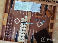img 1 attached to Woodronic 17 Folding Classic Board Game Backgammon Set - Walnut Mahogany Case, Best Strategy & Tactics Smart Game review by Anthony Lanka