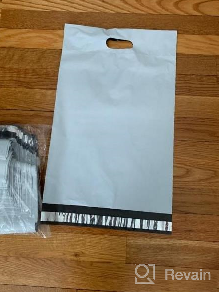 img 1 attached to 100 Pack UCGOU Poly Mailers With Handle - Premium White Shipping Bags (12X15.5 Inch) For Easy Transport Of Clothing And Other Items. Self-Sealing Adhesive, Waterproof & Tear-Proof Postal Packages. review by Billy Mariner