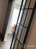 img 1 attached to 🚪 DIYHD TSD01 30x80" Sliding Barn Door with Black Frame and Clear Tempered Glass Panel - Prehung Assembled Glass Door Slab review by Romas Pennington