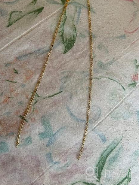 img 1 attached to Shop the Versatile PORI JEWELERS 10K Gold Figaro Chain Necklace or Bracelet - Available in 7 Gorgeous Options! review by Nick Shirodkar