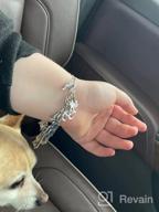 img 1 attached to 🐾 Mythical Fairytale Lucky Charm Bracelet with Celtic Cat, Cross, Moon Face, and Leaf Accents by RechicGu review by Matt Crawford