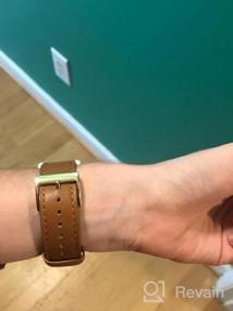 img 5 attached to Обновите стиль своих часов с помощью кожаного гибридного спортивного ремешка OMIU диаметром 22 мм, совместимого с Galaxy Watch 3, Ticwatch Pro, Samsung Galaxy Watch, Gear S3