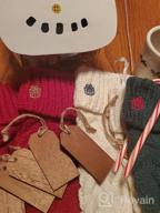 img 1 attached to Set Of 3 Large Cable Knit Christmas Stockings With Name Tags - Classic Burgundy Red, Ivory White, And Green Chunky Hand Stockings - 18 Inches review by Mac Quigley