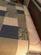 img 1 attached to Beige Plaid Quilt Set King Size Country Patchwork Bedding Quilt Lightweight Reversible Bedspread Coverlet With Sham Soft All Season Bed Coverlet Set, 1 Quilt 2 Pillow Shams (Beige, King) review by Tanya Samuel