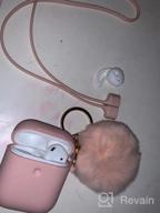 img 1 attached to OULUOQI Cute Silicone AirPods Case With Pom Pom Keychain - Compatible With Apple AirPods 1 & 2 (Visible Front LED) review by Ameen Bethea