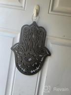 img 1 attached to Evil Eye Amulet Simurg Hamsa Hand Wood Wall Art: Stunning Hand Of Fatima Home Decor review by Jeff Robeson