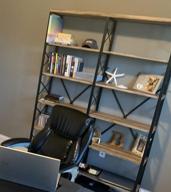 img 1 attached to IRONCK Bookshelf Double Wide 6-Tier 76" H, Open Large Bookcase, Industrial Style Shelves, Wood And Metal Bookshelves For Home Office, Easy Assembly review by Darius Glatzel