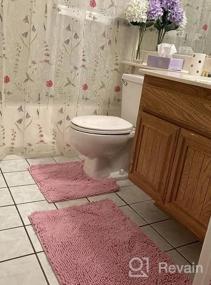 img 5 attached to LuxUrux Red Christmas Décor Bathroom Rugs 3Pc Set, Includes U-Shaped Contour Toilet Mat, 20 X 30'' And 16 X 24'' Bath Mat, Machine Washable, Red