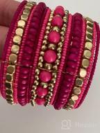 img 1 attached to 💖 The Vibrant Pink and Elegant Gold Bead Tribal Spiral Cuff Bracelet for a Chic Traditional Look review by Lisa Norman