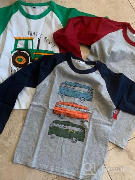 img 1 attached to HZXVic Baby Boys Tshirts - 3-Pack Long Sleeve Cartoon Athletic Kids Tee Shirts review by Ryan Lindstrom