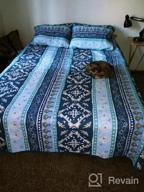 img 1 attached to Twin Size Lightweight Cotton Bohemian Blue Style Travan 3-Piece Bedspread Quilt Set With Shams, Oversized Boho Bedding review by Paul Rogger