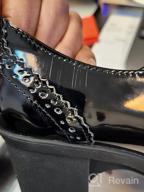 картинка 1 прикреплена к отзыву Классические кожаные оксфорды Мэри Джейн с платформой, средний каблук и квадратный носок для женских туфель DADAWEN от Matthew Seamster