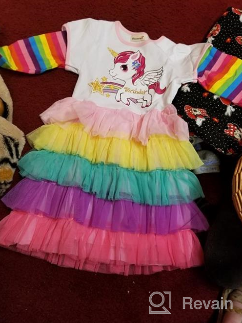 img 1 attached to Adorable Unicorn Rainbow Birthday Dress: Perfect Party Outfit for Toddler Little Girls review by Terry West