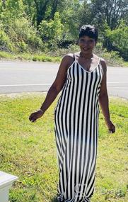 img 7 attached to Plus Size Women'S Stripe Maxi Dress: SeNight Sexy Sleeveless Sundress With Pocket