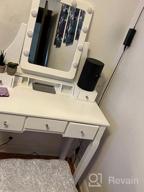 img 1 attached to CHARMAID LED Vanity Set With 10 Dimming Light Bulbs, 3-Slot Removable Organizer, 5 Drawers, 2 Dividers, Dressing Makeup Table With Lighted Mirror And Cushioned Stool For Bedroom Bathroom (White) review by Jeremy Yuusuf