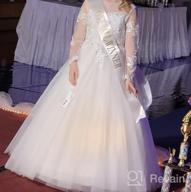 img 1 attached to Abaowedding Kids Trailing Gowns with Lace Embroidery and Sheer Long Sleeves review by Chad Cross