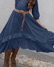 img 5 attached to MITILLY Girls' Casual Maxi Dress With Pockets, Ruffle Swing Hem, And Belt - 3/4 Sleeves