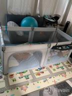 img 1 attached to Foldable Playpen: Adjustable Shape & Size With 5 Handlers, Visible Mesh, Anti-Fall Protection For Infants! review by Cameron Badoni