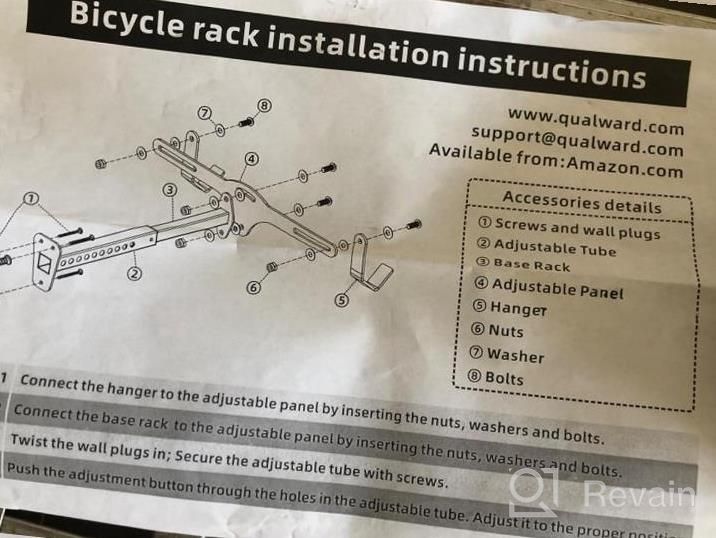 img 1 attached to Adjustable Bicycle Wall Hanger Hooks Holder Storage Rack For Indoor Bike Storage By Qualward review by Norman Costello