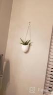 img 1 attached to Modern And Chic: Set Of 3 Ceramic White Hanging Planters With Jute Rope For Indoor Succulent Plants review by Elizabeth Oliva