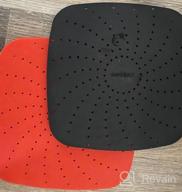 img 1 attached to Upgrade Reusable Air Fryer Liners With Raised Silicone Patented Product BPA Free Non-Stick Silicone Air Fryer Mats Air Fryer Silicone Tray Accessories 2 Size Options – 8 Inch Round review by Russell Mahendra
