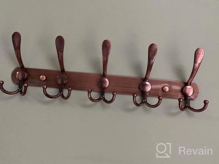 img 1 attached to Organize Your Entryway With TICONN Wall Mounted Coat Rack - 5 Tri Hooks For Heavy Duty Use In Chrome Finish review by Melissa White