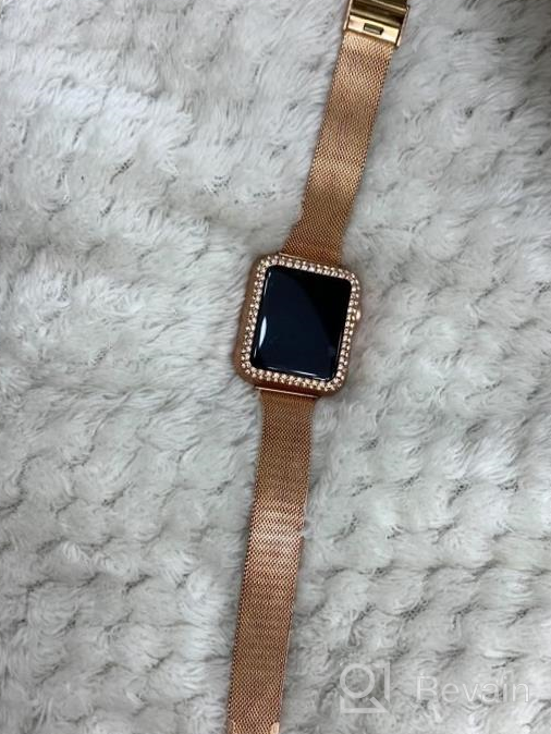 img 1 attached to Rose Gold 41Mm Thin Metal Band & Bumper Case For Apple Watch Series 7/8 Women - Goton review by Mariah Ray