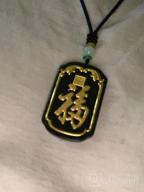 img 1 attached to Enhance Your Luck with a Natural Nephrite Jade Necklace Pendant, Inlaid with 22K Gold – Exquisite Jade Jewelry review by Chris Reddick