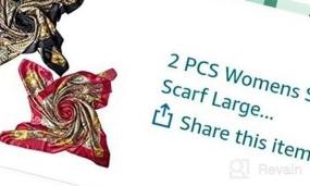 img 5 attached to 2 PCS Womens Satin Scarf: Large Square Silk Feel Hair Wraps For Sleeping - 35 X 35 Inches