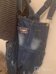 img 5 attached to Джинсовый комбинезон с регулируемым ремешком для девочек - Длинные джинсы для больших детей из хлопкового материала - 1P