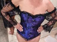 img 1 attached to Elegant Renaissance Overbust Corset With Lace Ruched Sleeves For Women review by Megan Ramirez