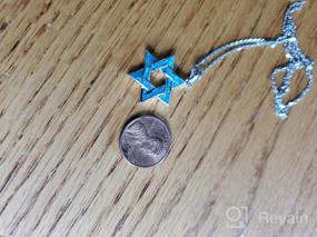 img 6 attached to Набор украшений "FANCIME Hanukkah" из стерлингового серебра с созданным синим опалом, включающий кулон в виде звезды, серьги-капли и браслет-талисман - изящный октябрьский комплект ювелирных изделий для женщин