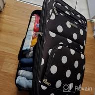 img 1 attached to Rockland Fashion Softside Upright Luggage Set, Black Plaid, 2-Piece (14/19) review by Emily Martin